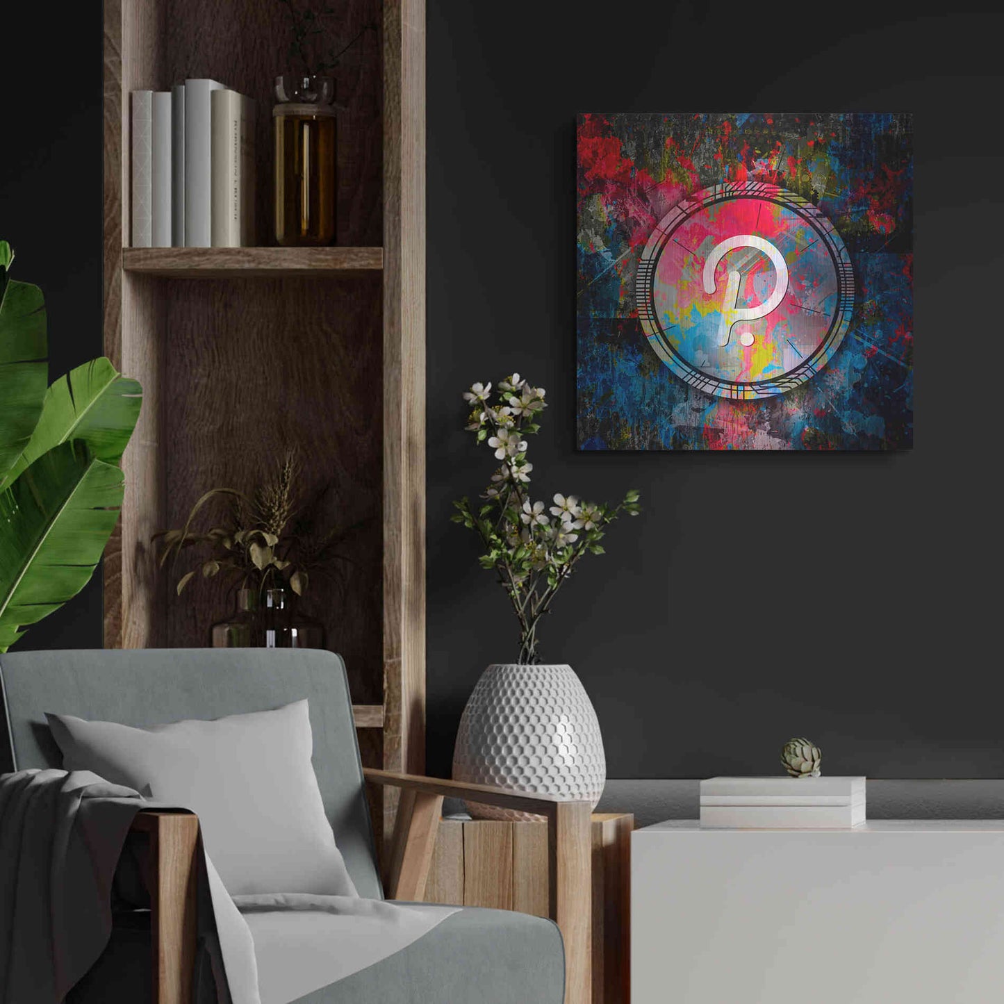 Luxe Metal Art 'DOT Polkadot Crypto Coin,' Metal Wall Art,24x24