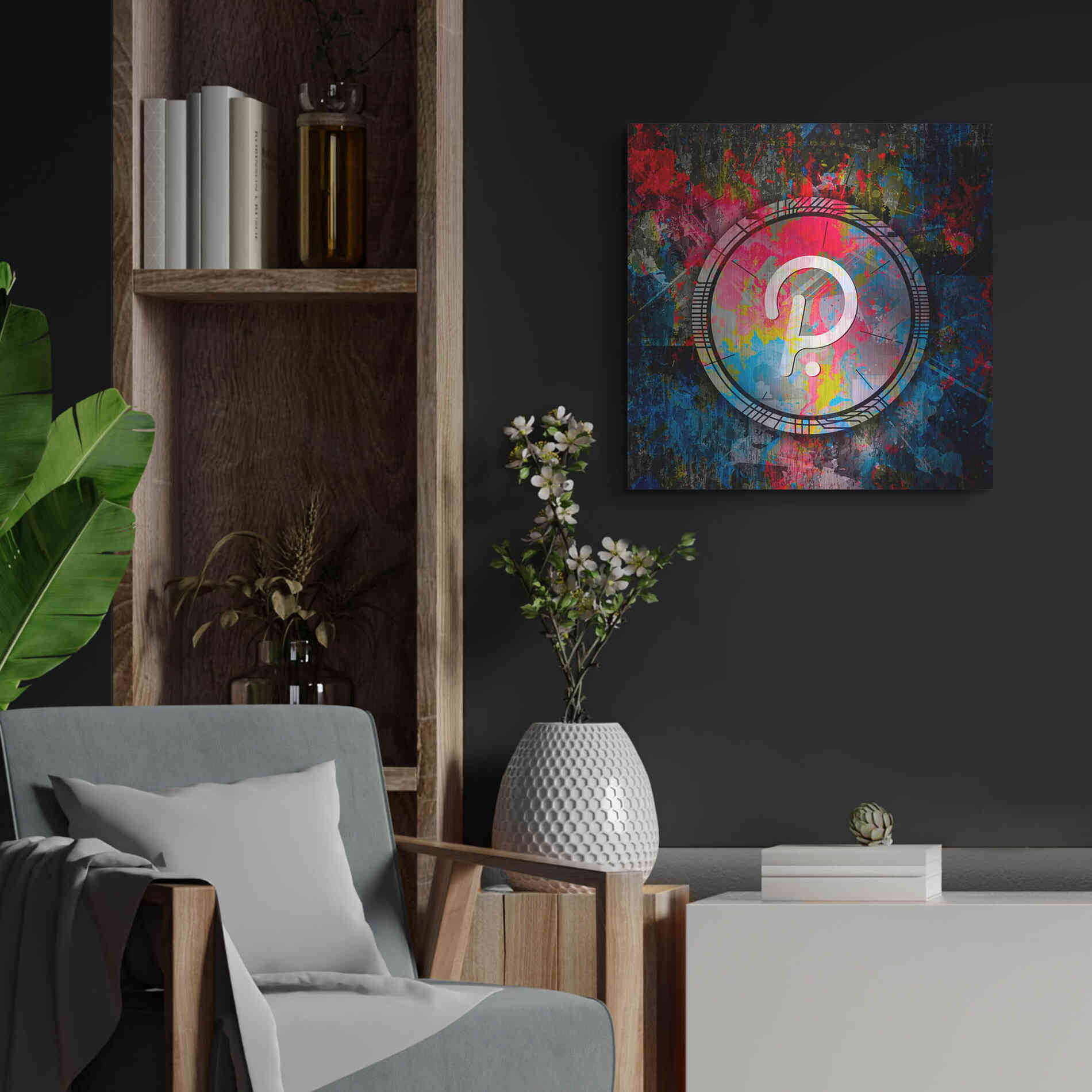 Luxe Metal Art 'DOT Polkadot Crypto Coin,' Metal Wall Art,24x24