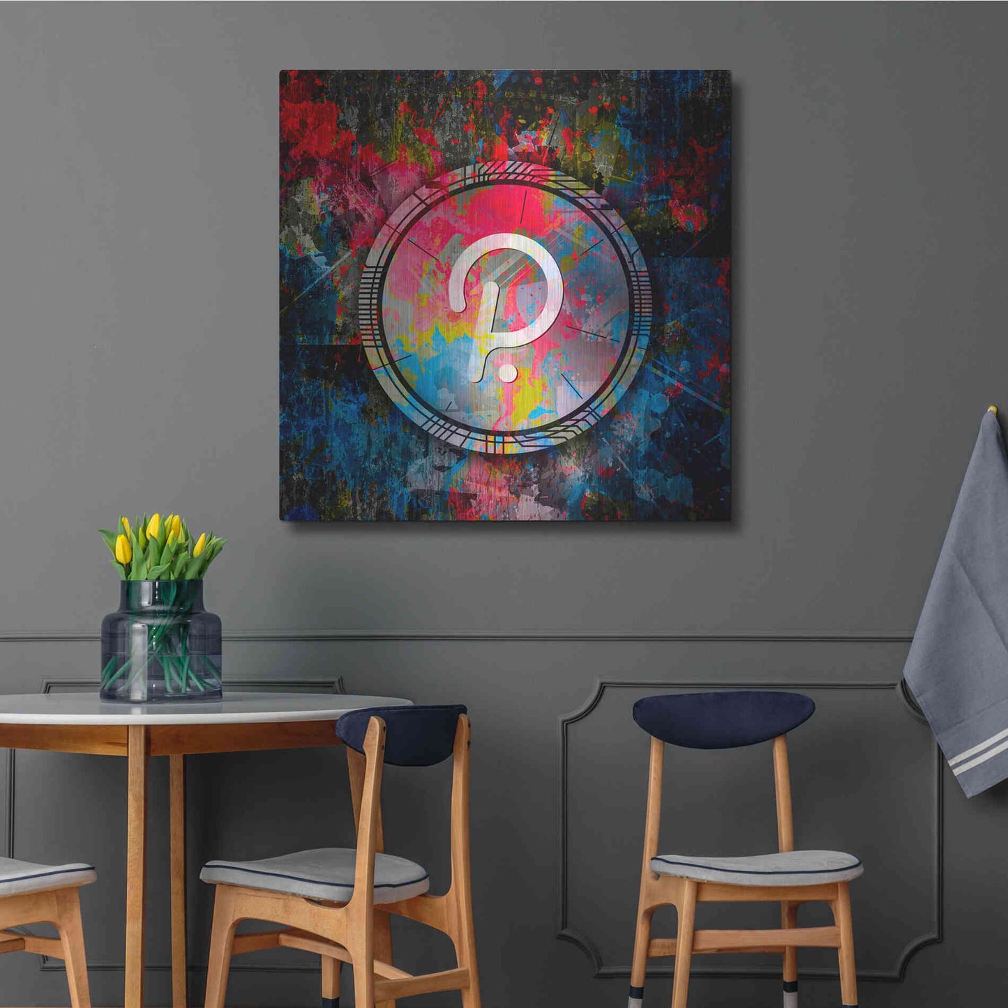 Luxe Metal Art 'DOT Polkadot Crypto Coin,' Metal Wall Art,36x36