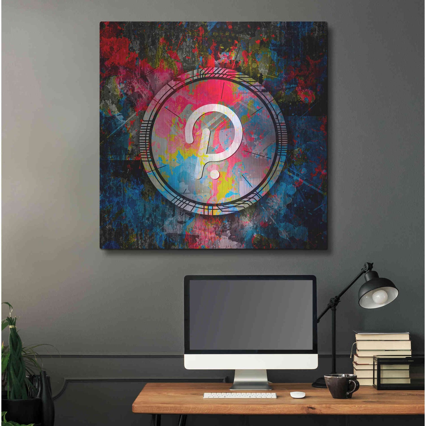 Luxe Metal Art 'DOT Polkadot Crypto Coin,' Metal Wall Art,36x36