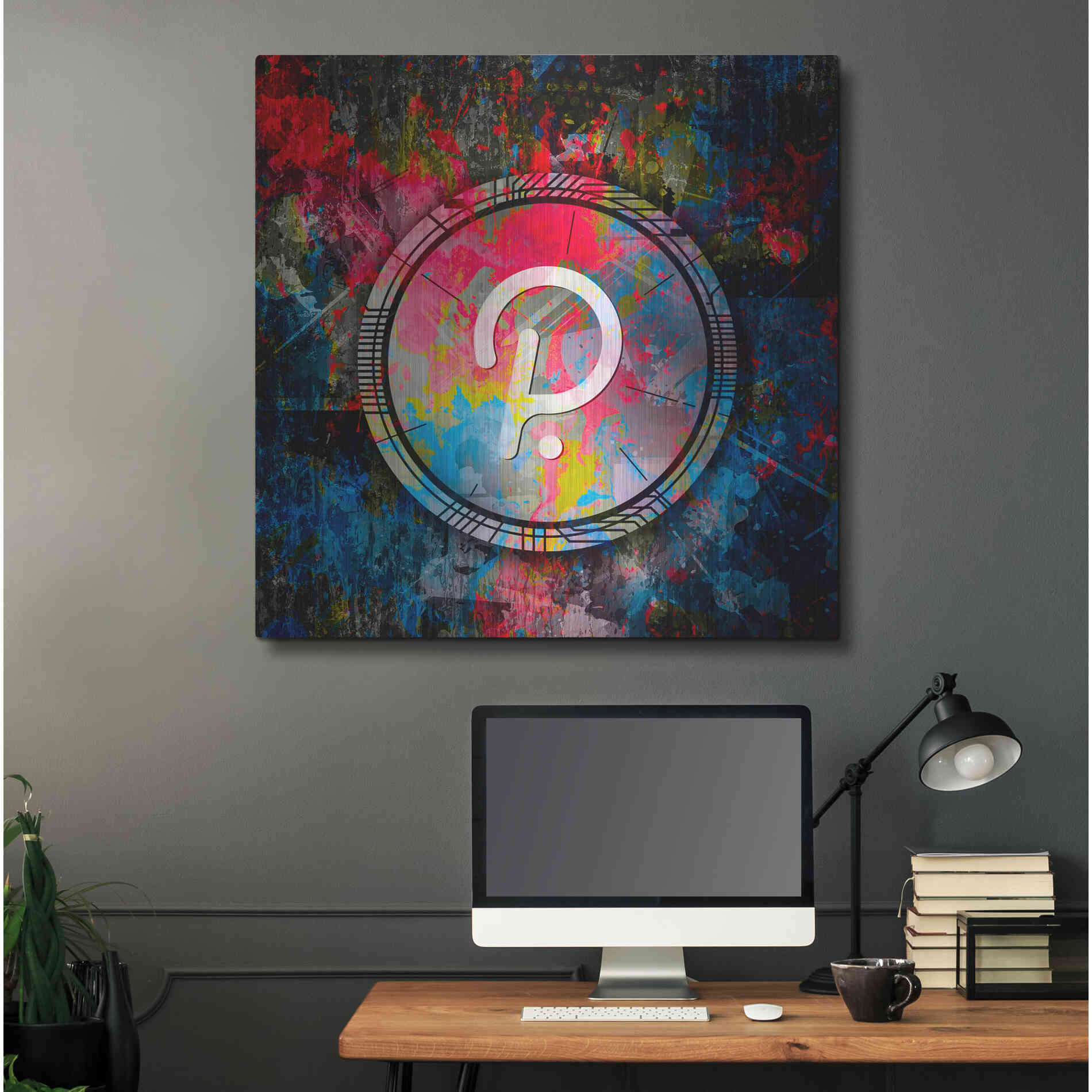 Luxe Metal Art 'DOT Polkadot Crypto Coin,' Metal Wall Art,36x36