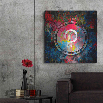 Luxe Metal Art 'DOT Polkadot Crypto Coin,' Metal Wall Art,36x36