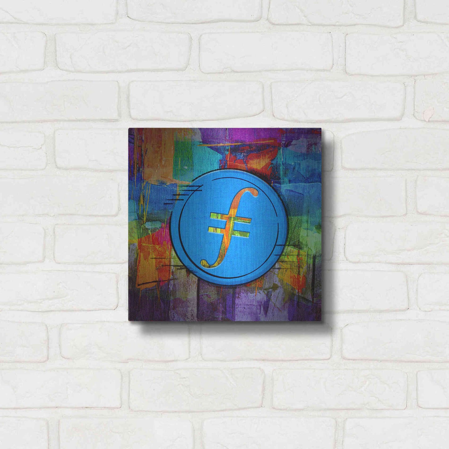 Luxe Metal Art 'FIL Filecoin Crypto Coin,' Metal Wall Art,12x12