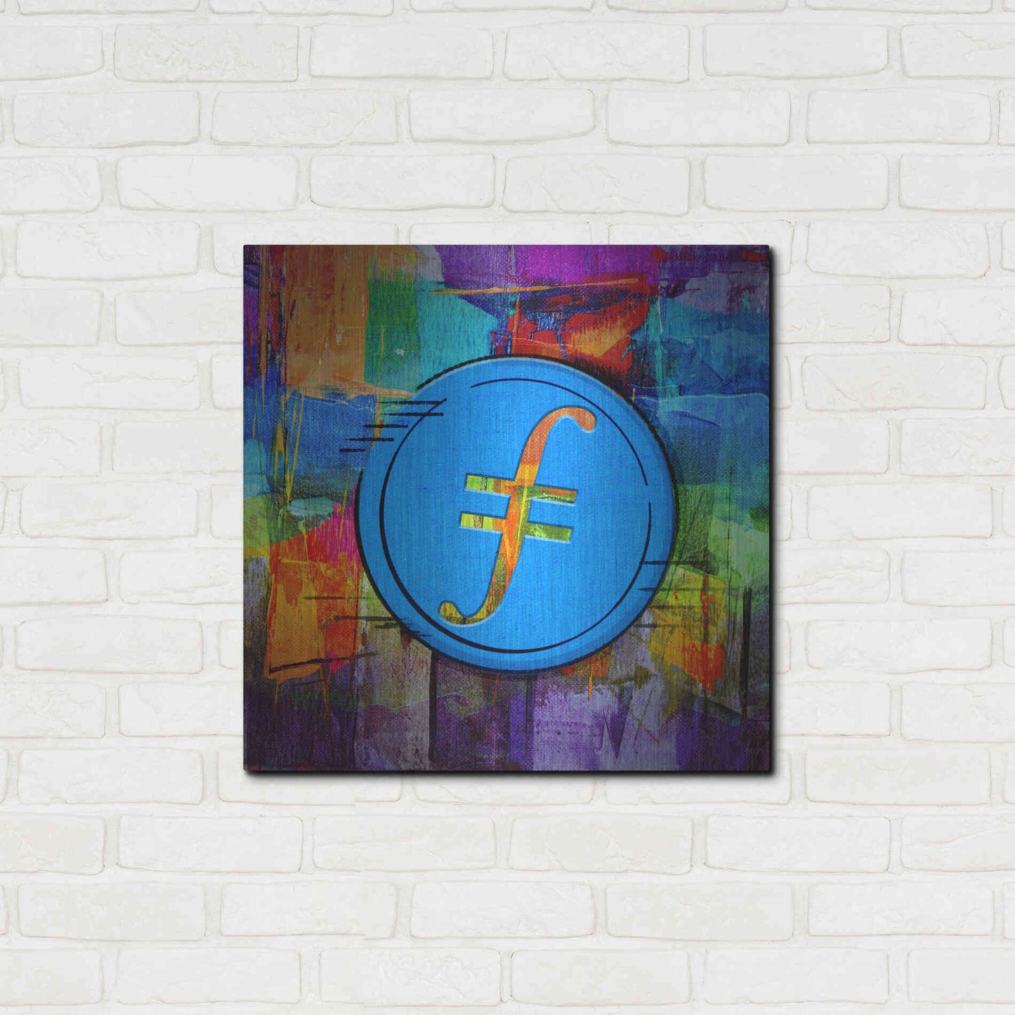 Luxe Metal Art 'FIL Filecoin Crypto Coin,' Metal Wall Art,24x24