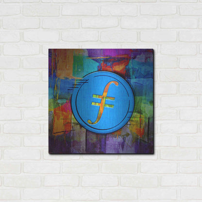 Luxe Metal Art 'FIL Filecoin Crypto Coin,' Metal Wall Art,24x24