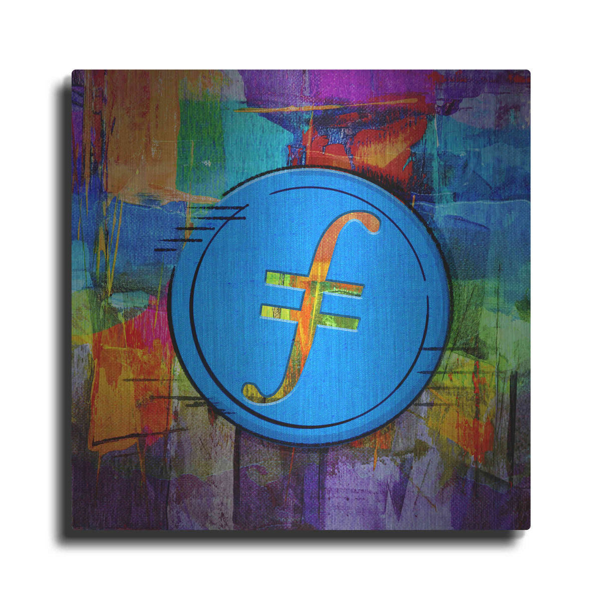 Luxe Metal Art 'FIL Filecoin Crypto Coin,' Metal Wall Art