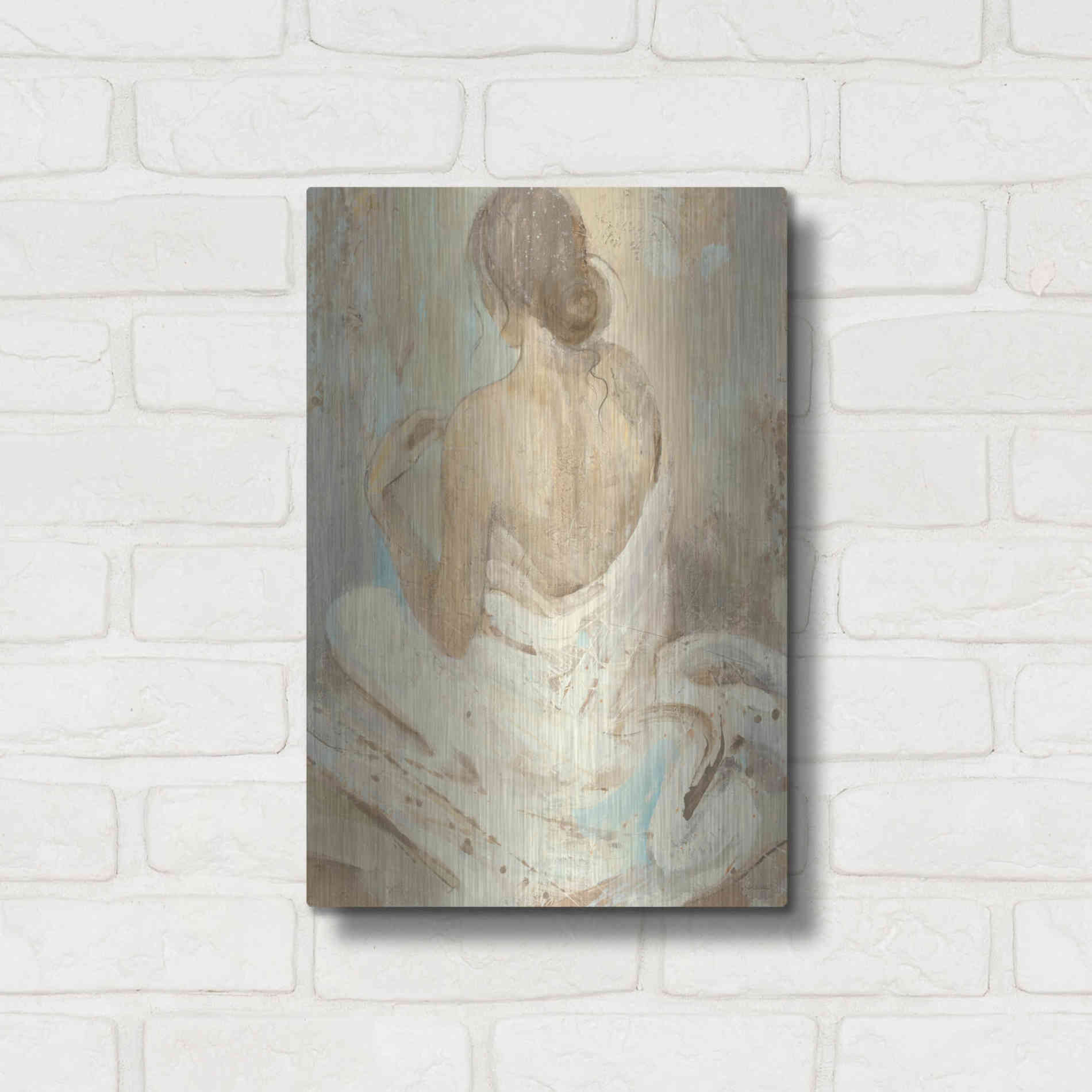 Luxe Metal Art 'Abstract Figure Study II' by Albena Hristova, Metal Wall Art,12x16