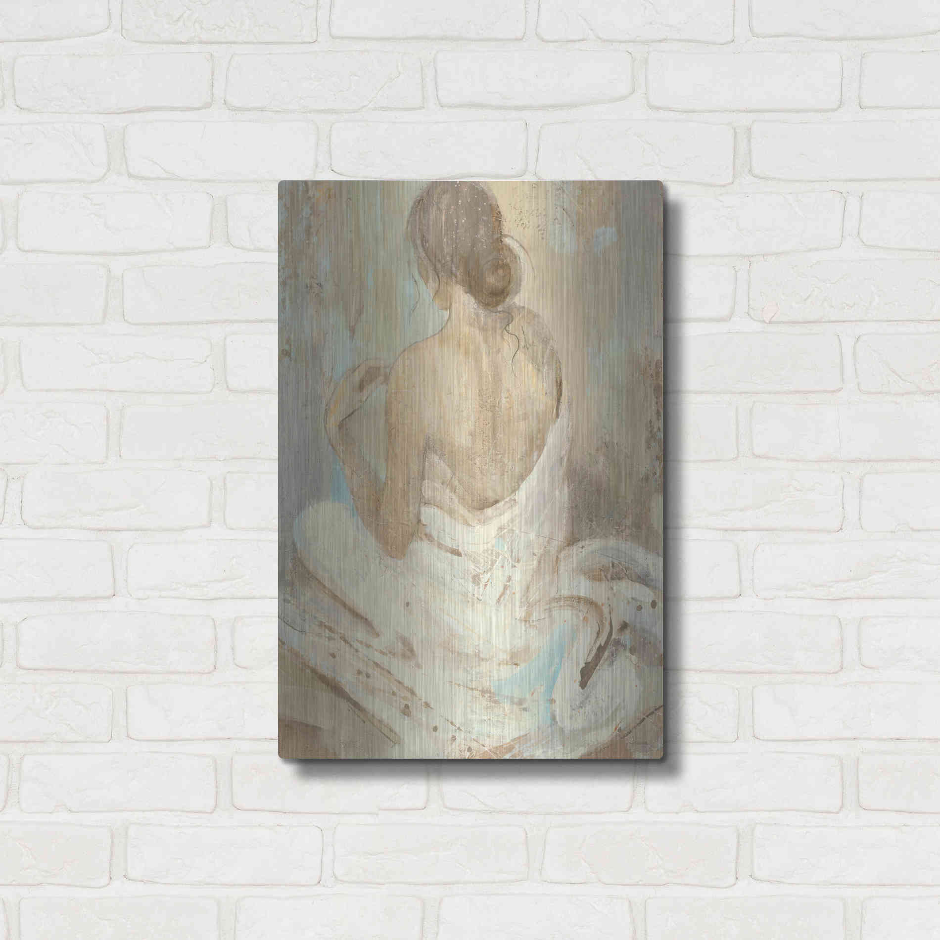 Luxe Metal Art 'Abstract Figure Study II' by Albena Hristova, Metal Wall Art,16x24