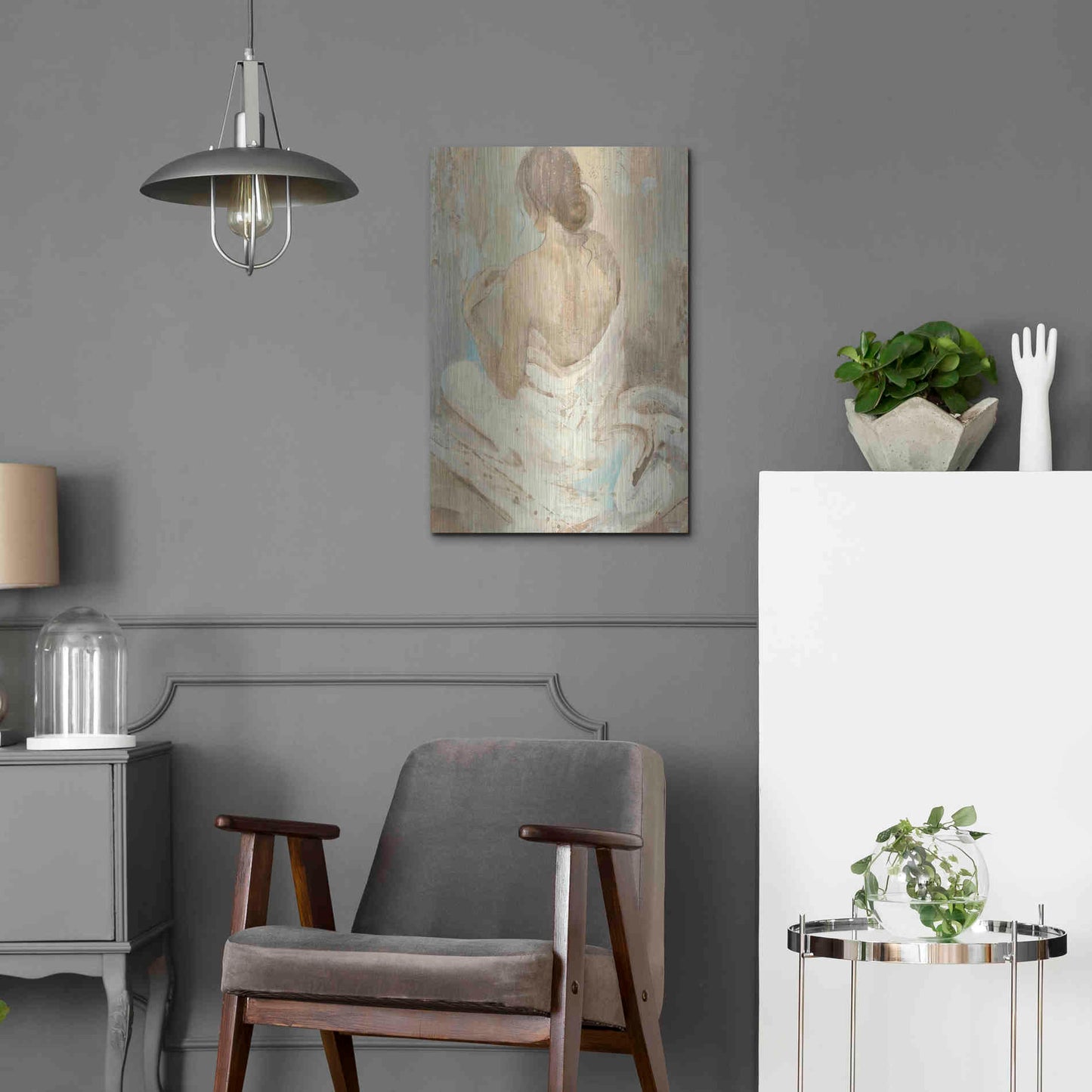 Luxe Metal Art 'Abstract Figure Study II' by Albena Hristova, Metal Wall Art,16x24