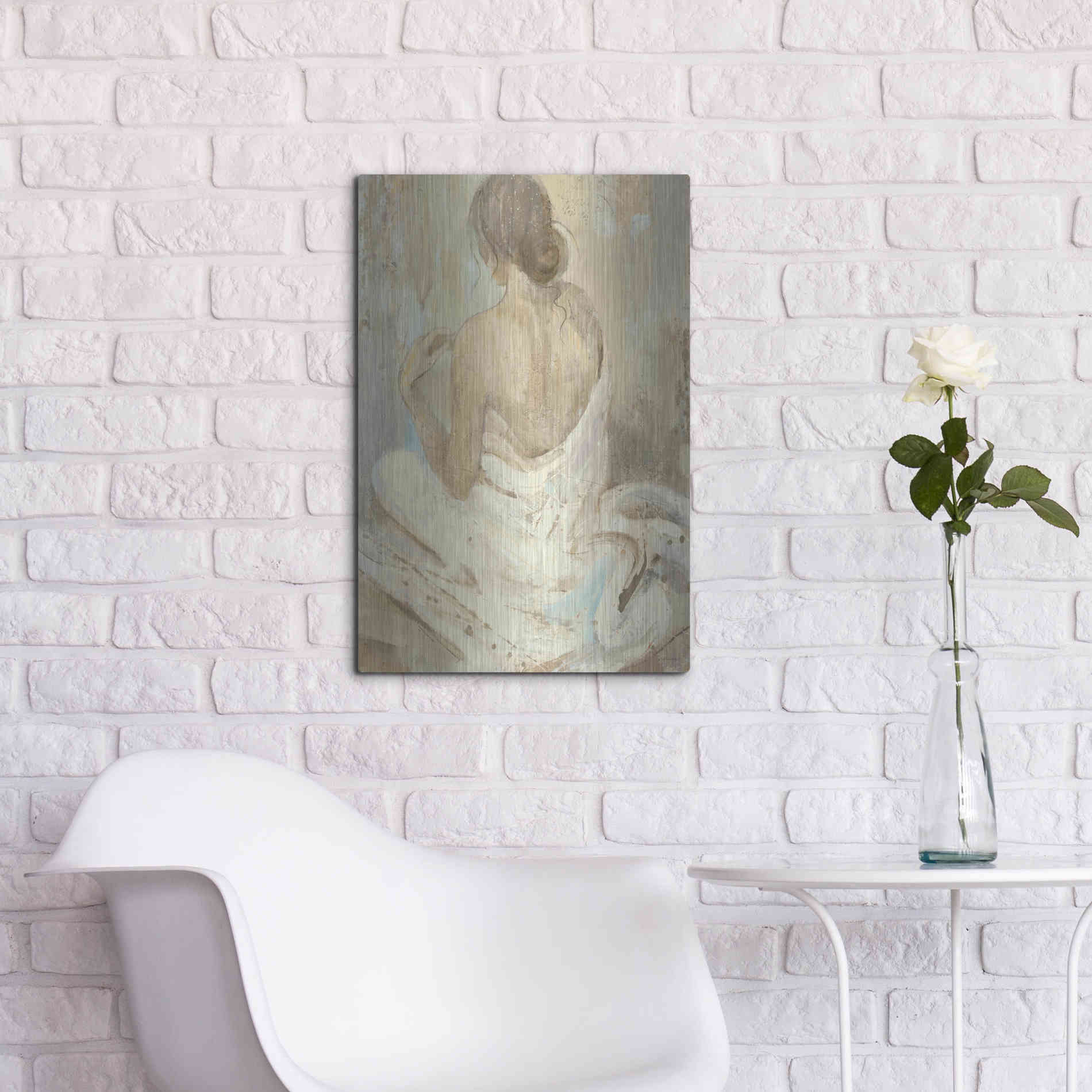 Luxe Metal Art 'Abstract Figure Study II' by Albena Hristova, Metal Wall Art,16x24