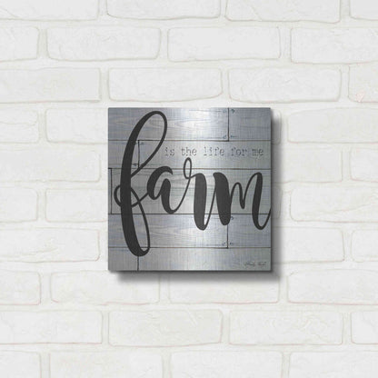 Luxe Metal Art 'Farm is the Life for Me' by Cindy Jacobs, Metal Wall Art,12x12