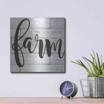Luxe Metal Art 'Farm is the Life for Me' by Cindy Jacobs, Metal Wall Art,12x12