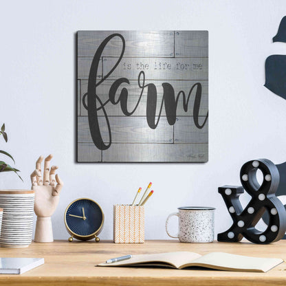 Luxe Metal Art 'Farm is the Life for Me' by Cindy Jacobs, Metal Wall Art,12x12