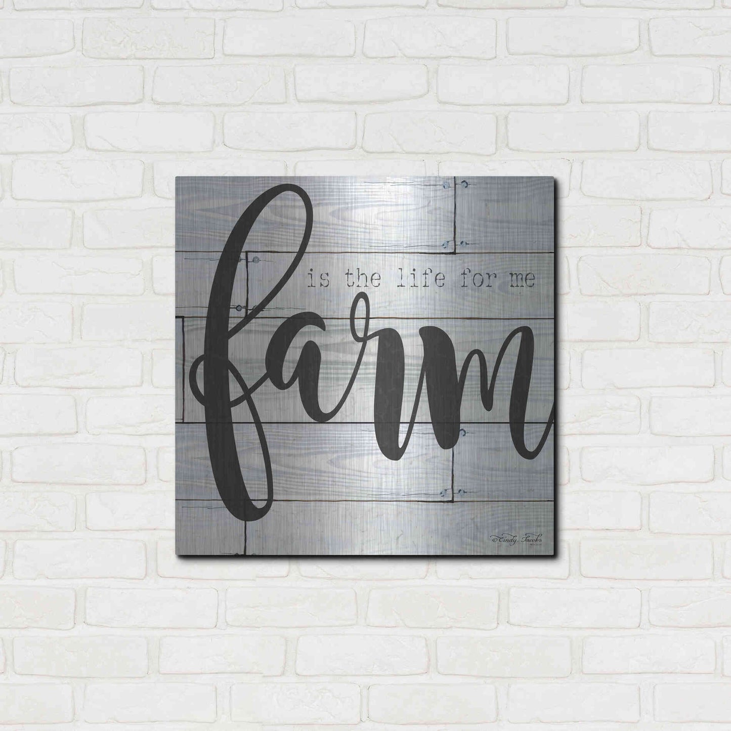 Luxe Metal Art 'Farm is the Life for Me' by Cindy Jacobs, Metal Wall Art,24x24