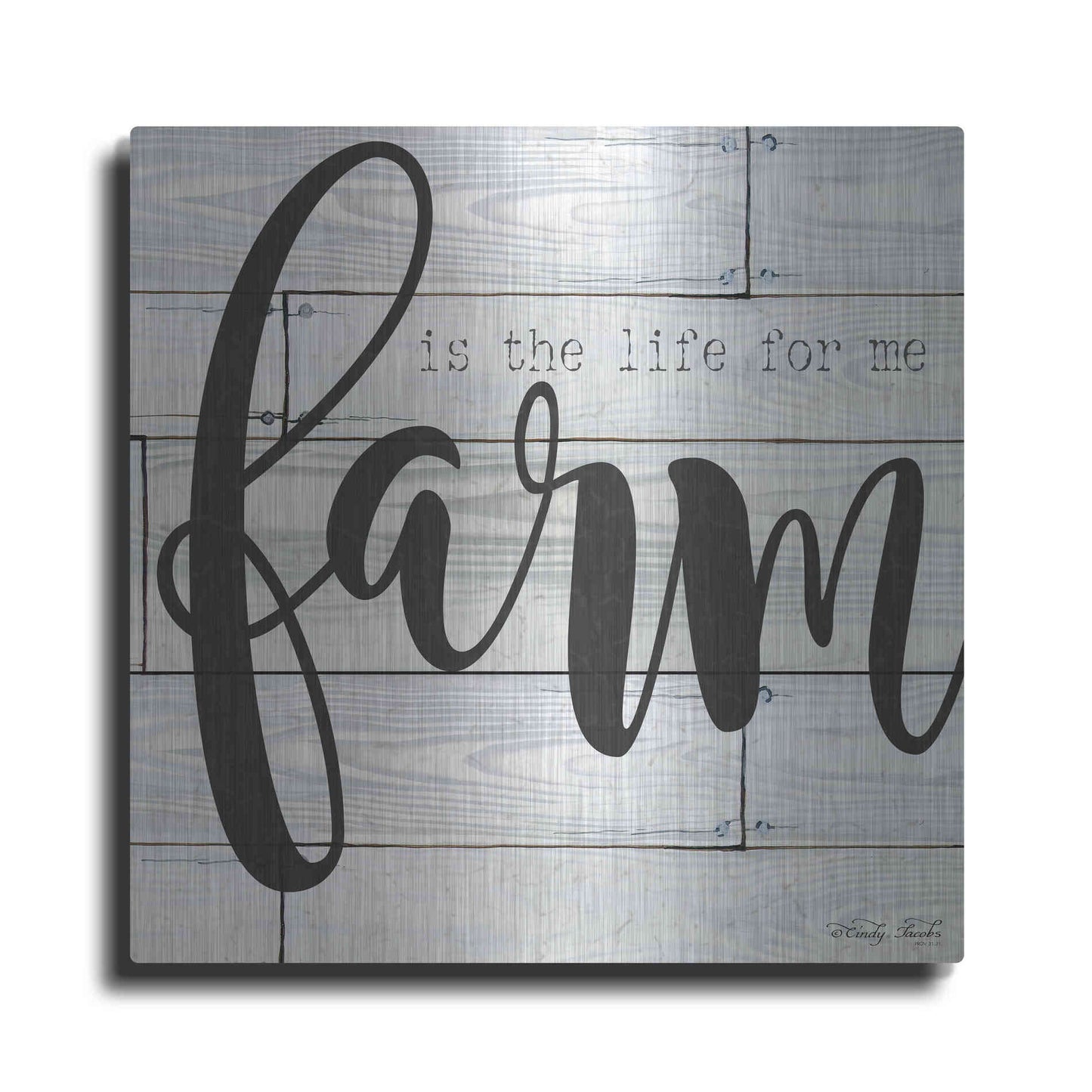 Luxe Metal Art 'Farm is the Life for Me' by Cindy Jacobs, Metal Wall Art