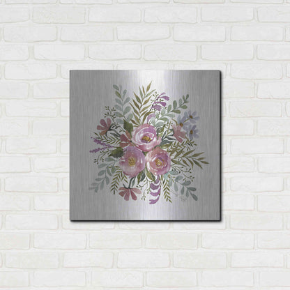 Luxe Metal Art 'Floral Spray II' by Cindy Jacobs, Metal Wall Art,24x24