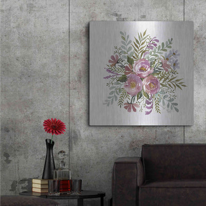 Luxe Metal Art 'Floral Spray II' by Cindy Jacobs, Metal Wall Art,36x36