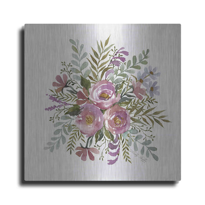 Luxe Metal Art 'Floral Spray II' by Cindy Jacobs, Metal Wall Art