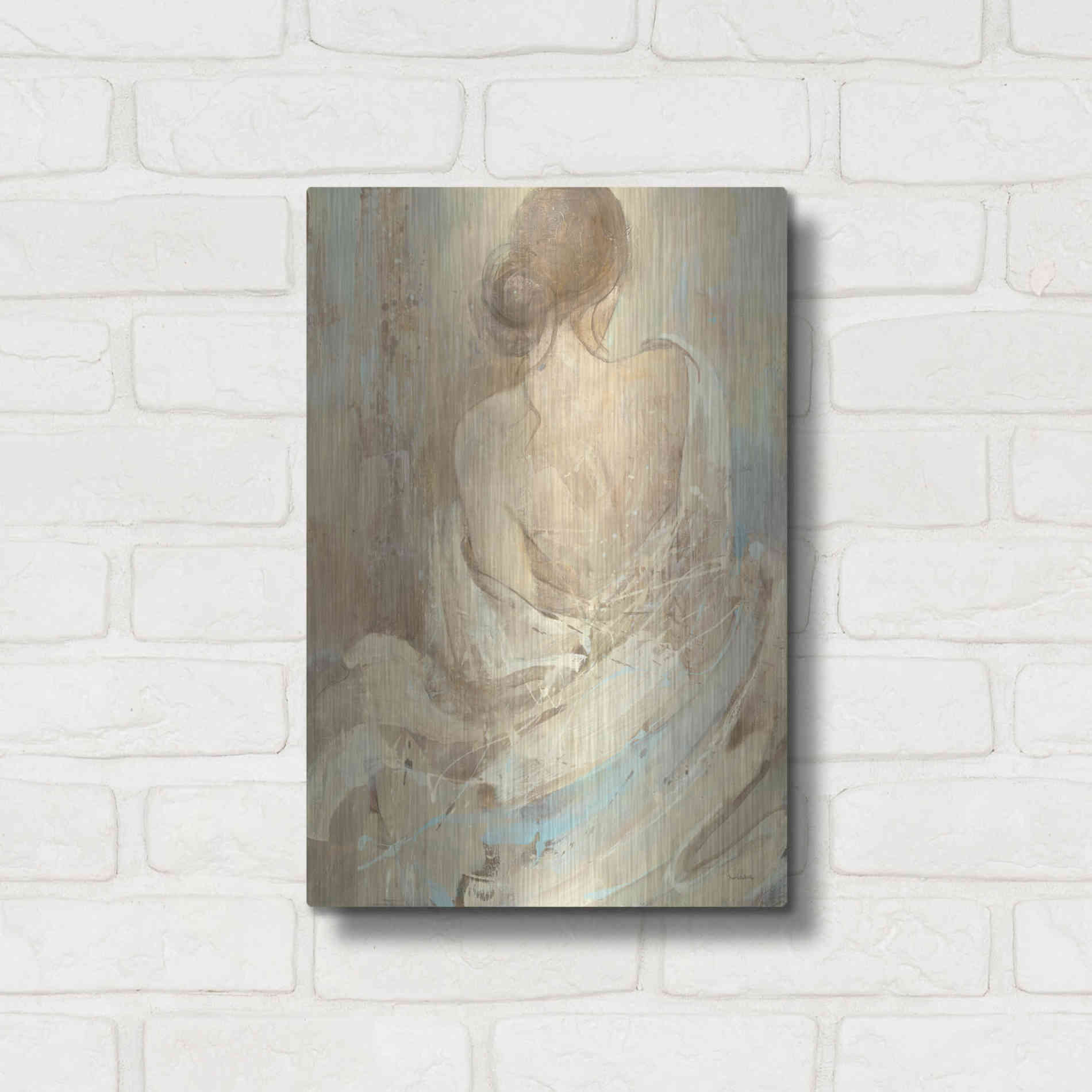 Luxe Metal Art 'Abstract Figure Study I' by Albena Hristova, Metal Wall Art,12x16