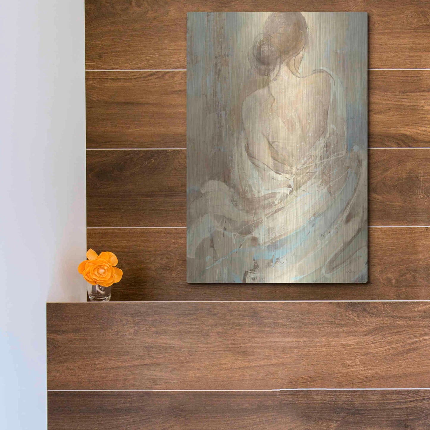 Luxe Metal Art 'Abstract Figure Study I' by Albena Hristova, Metal Wall Art,12x16