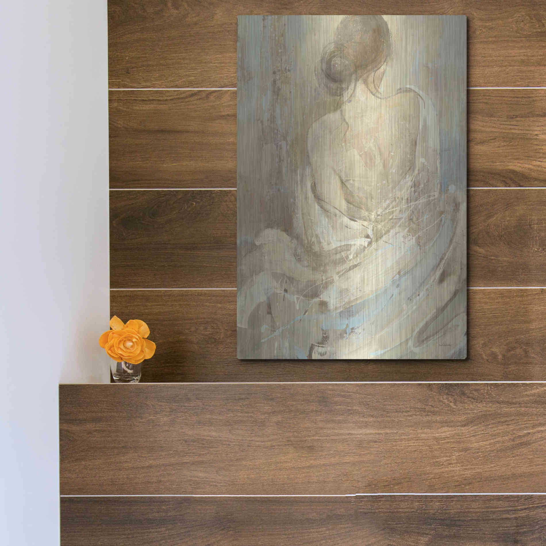 Luxe Metal Art 'Abstract Figure Study I' by Albena Hristova, Metal Wall Art,12x16