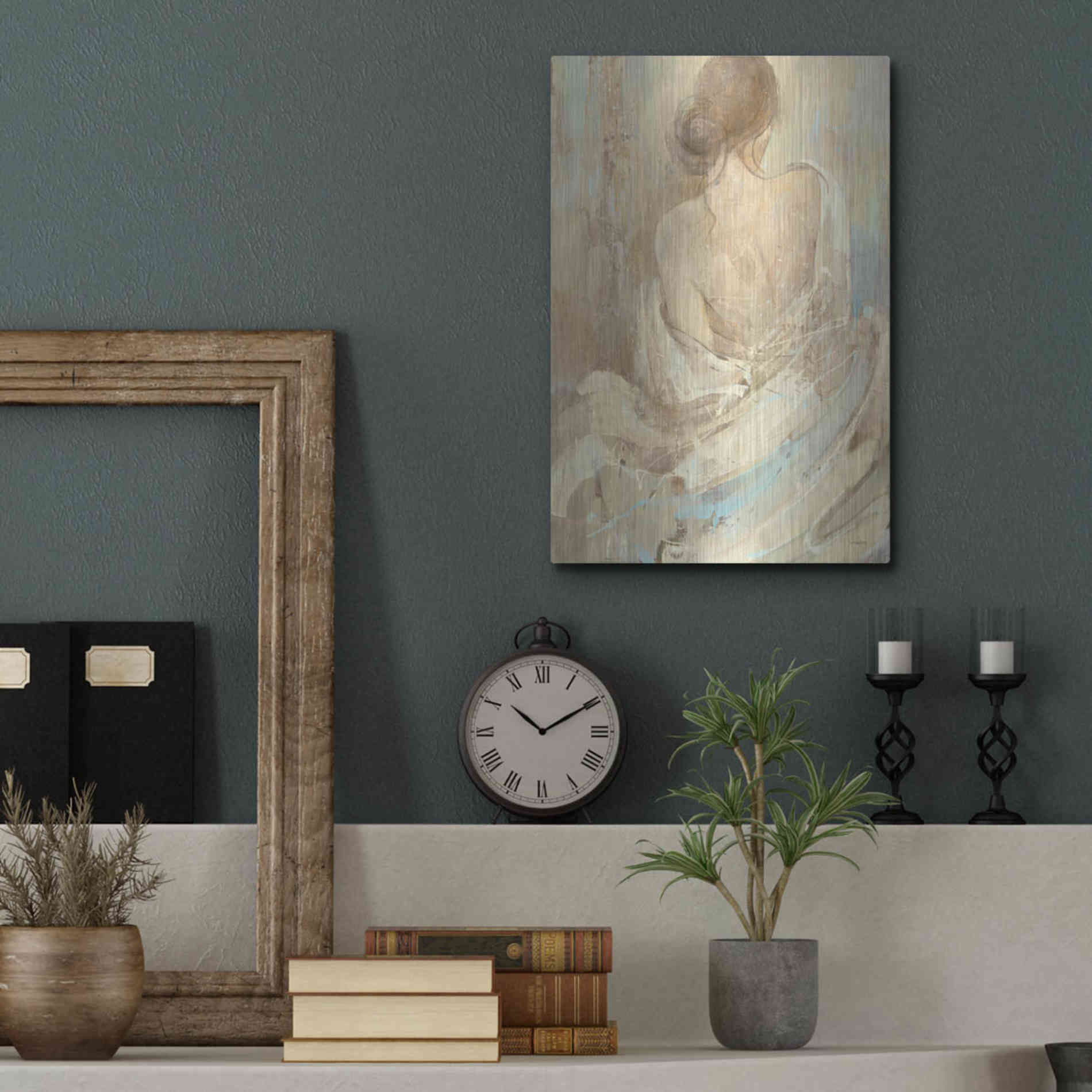 Luxe Metal Art 'Abstract Figure Study I' by Albena Hristova, Metal Wall Art,12x16