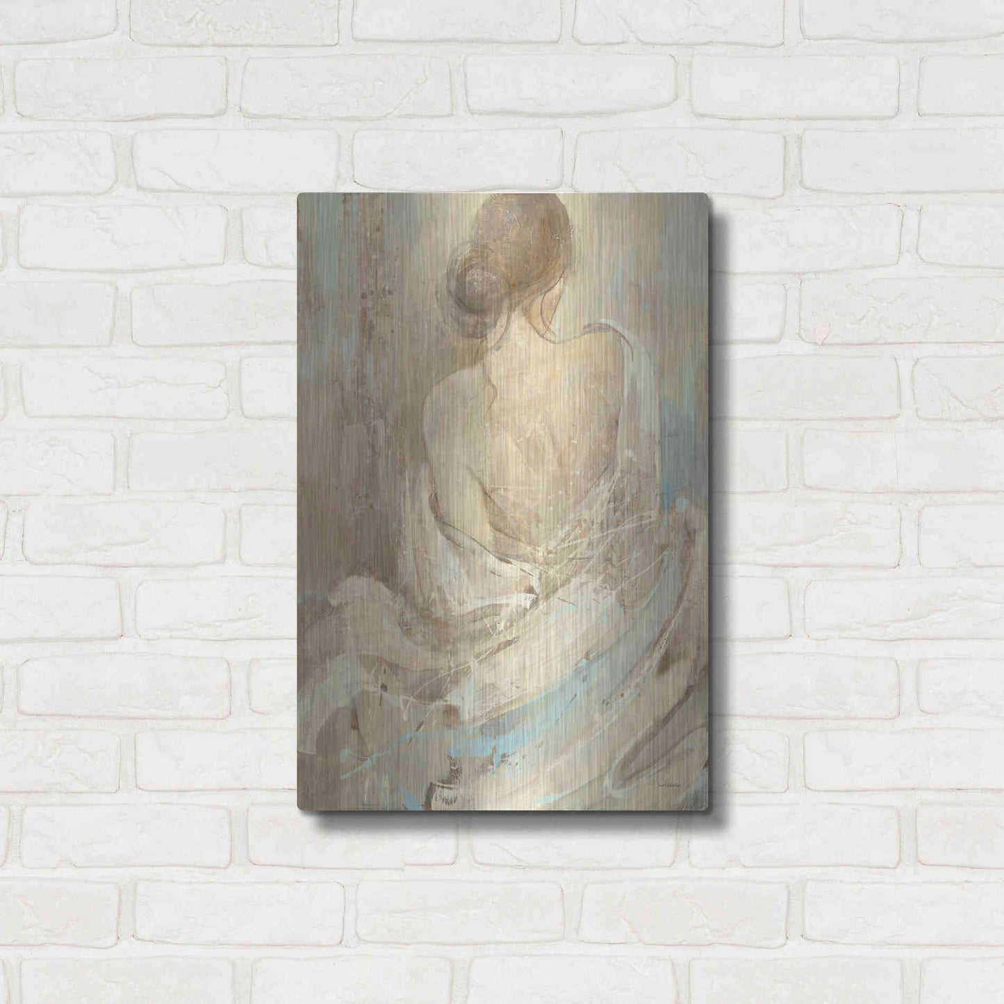 Luxe Metal Art 'Abstract Figure Study I' by Albena Hristova, Metal Wall Art,16x24