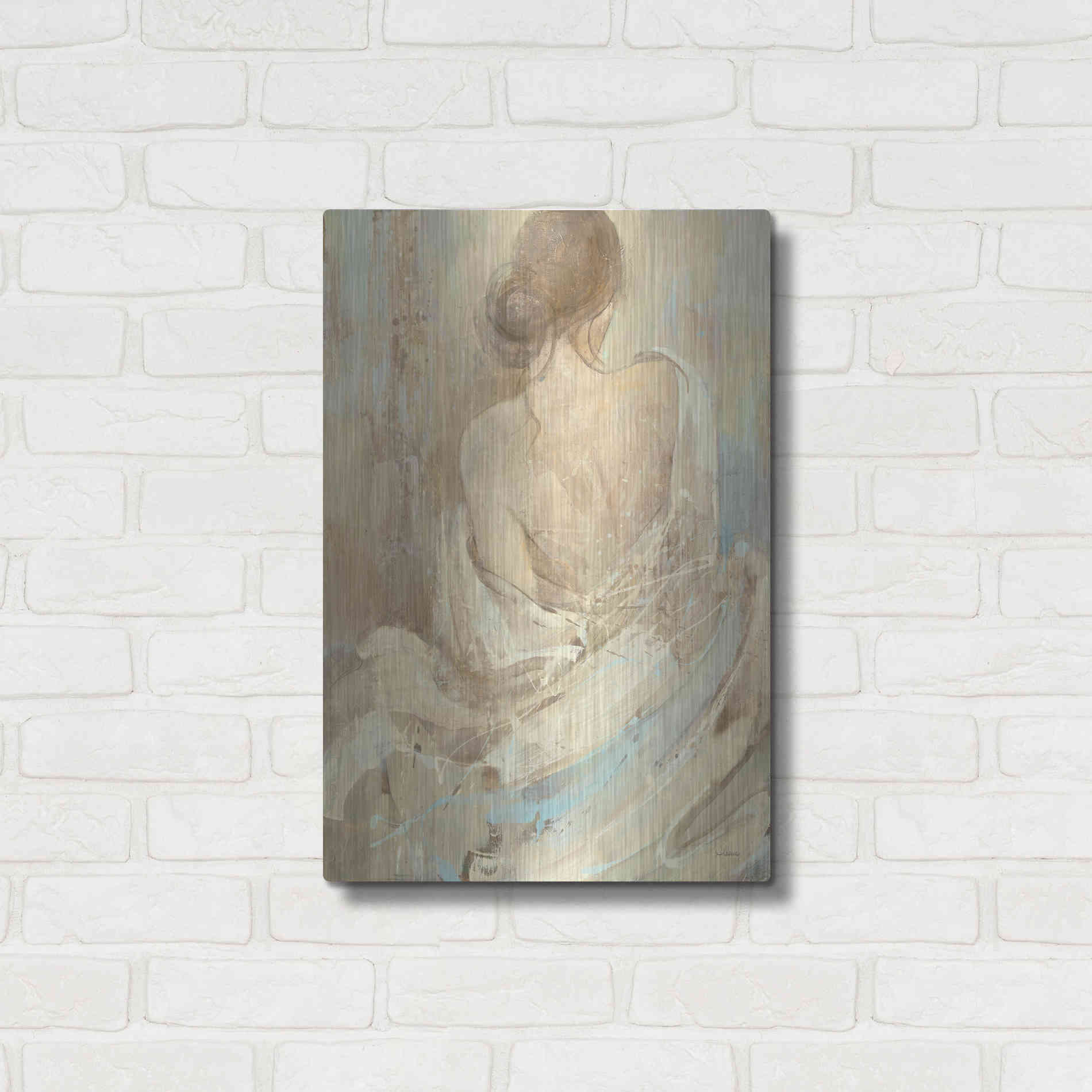 Luxe Metal Art 'Abstract Figure Study I' by Albena Hristova, Metal Wall Art,16x24