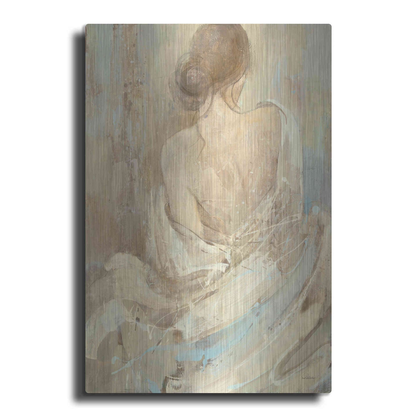 Luxe Metal Art 'Abstract Figure Study I' by Albena Hristova, Metal Wall Art