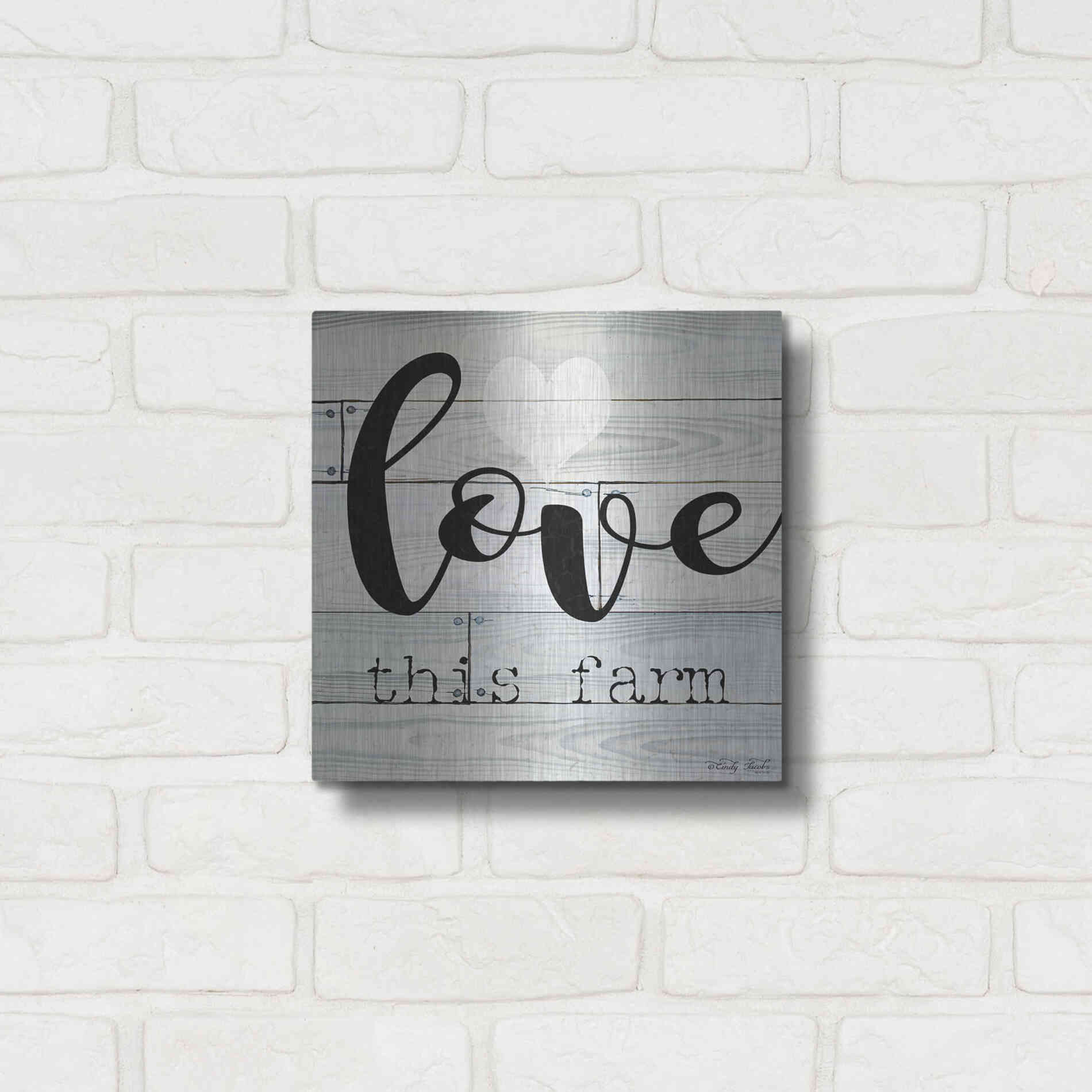 Luxe Metal Art 'Love This Farm' by Cindy Jacobs, Metal Wall Art,12x12
