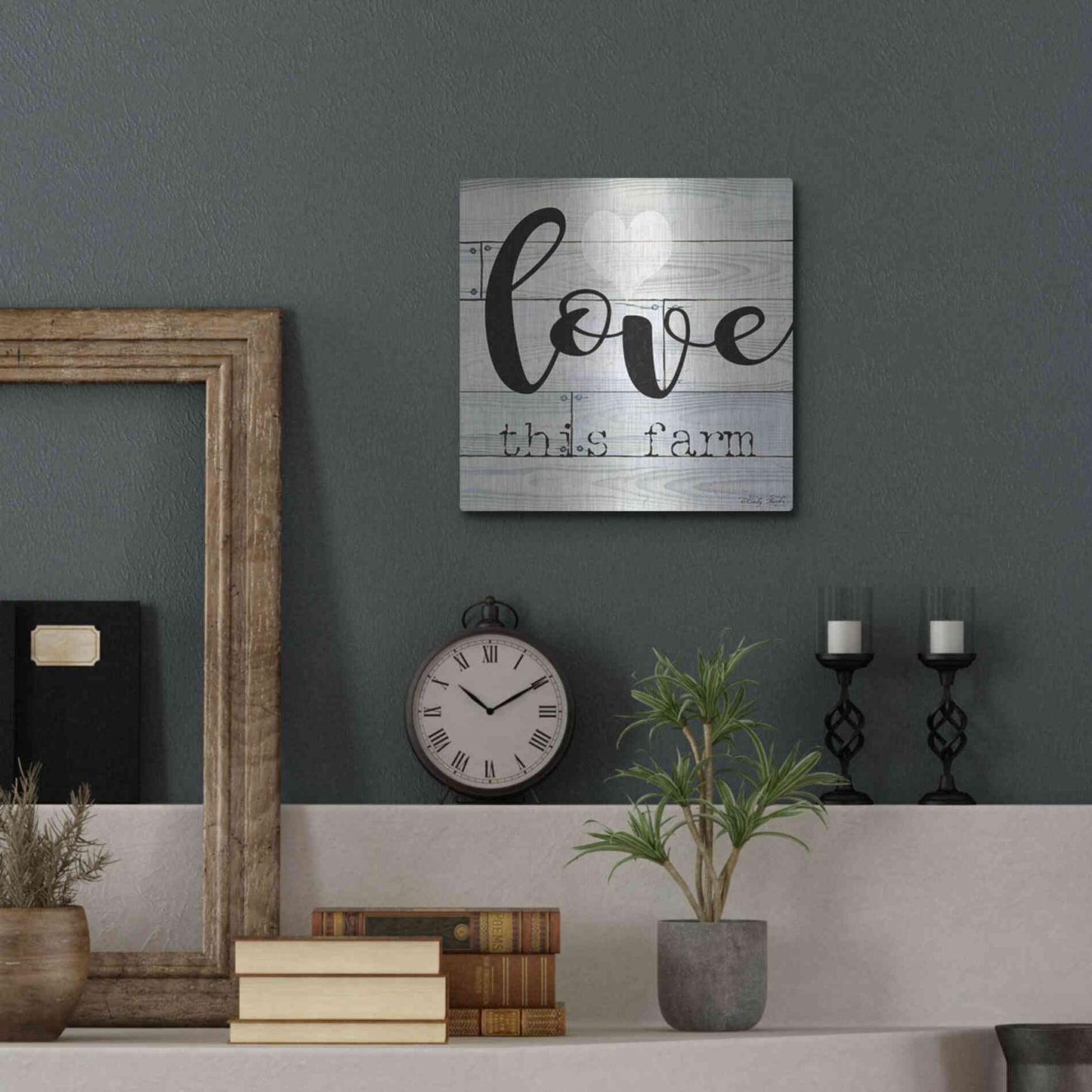 Luxe Metal Art 'Love This Farm' by Cindy Jacobs, Metal Wall Art,12x12