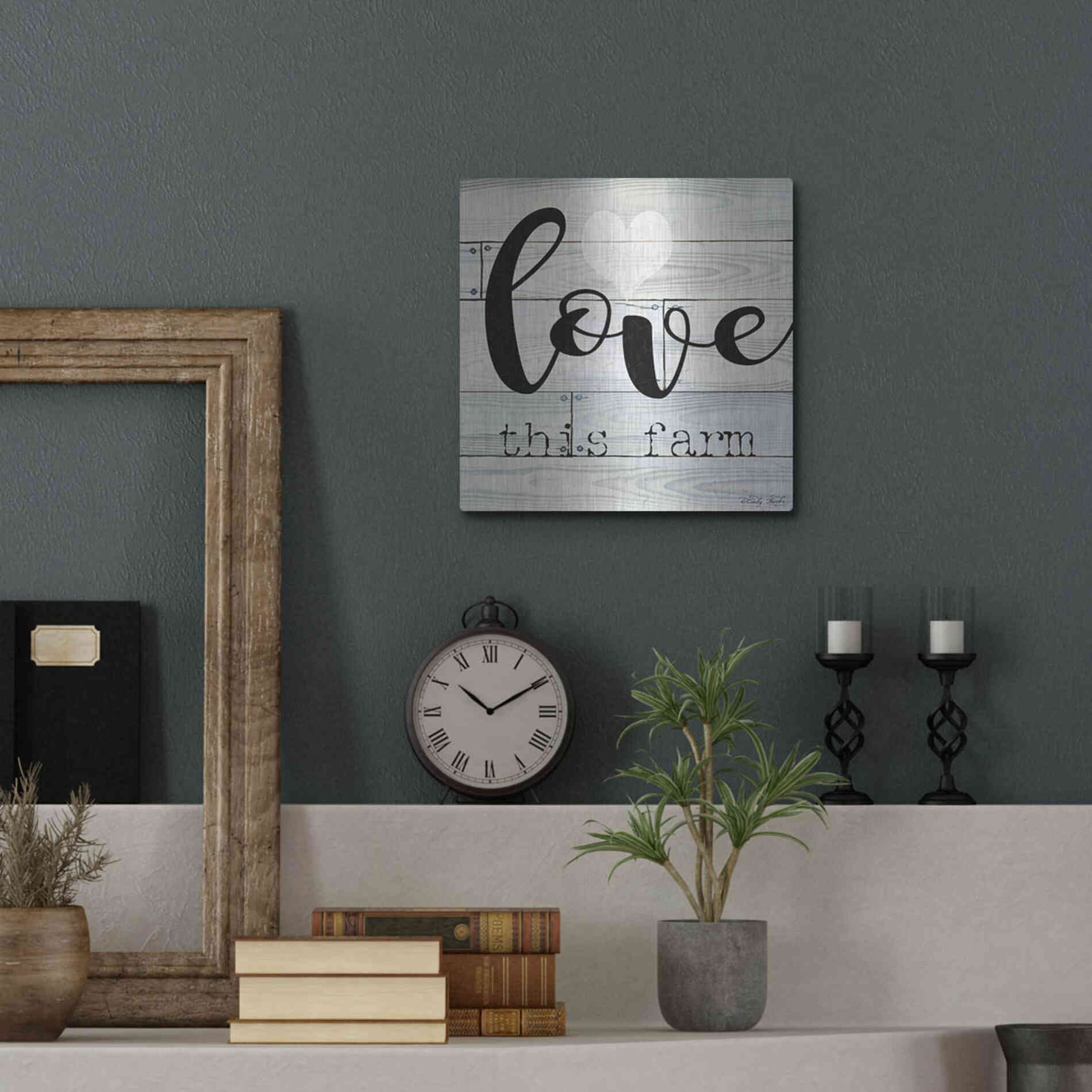 Luxe Metal Art 'Love This Farm' by Cindy Jacobs, Metal Wall Art,12x12