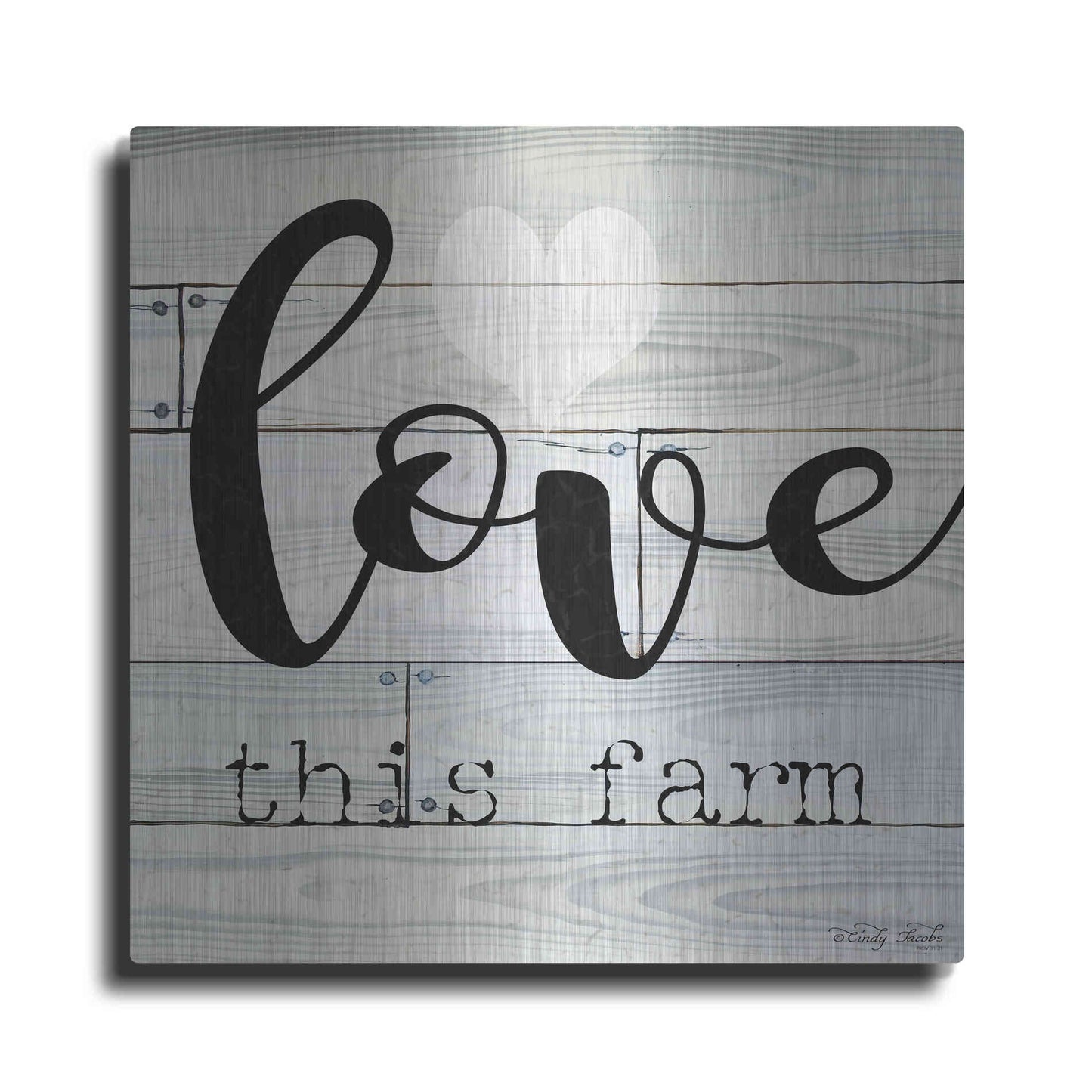 Luxe Metal Art 'Love This Farm' by Cindy Jacobs, Metal Wall Art