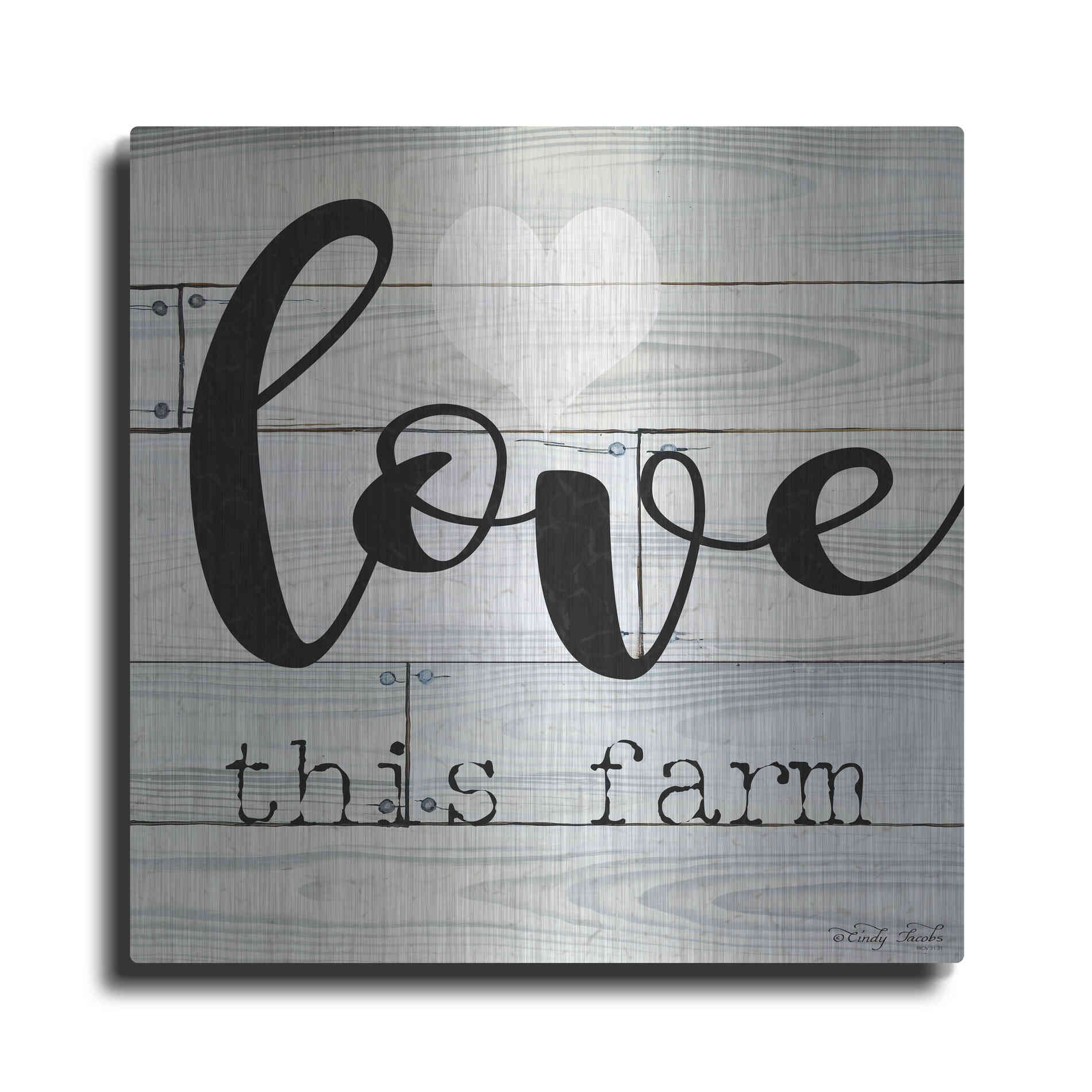 Luxe Metal Art 'Love This Farm' by Cindy Jacobs, Metal Wall Art