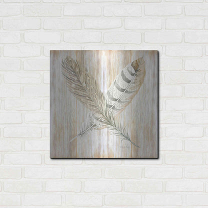 Luxe Metal Art 'Feathers Crossed II' by Cindy Jacobs, Metal Wall Art,24x24