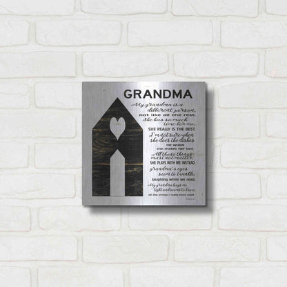 Luxe Metal Art 'My Grandma is the Best' by Cindy Jacobs, Metal Wall Art,12x12