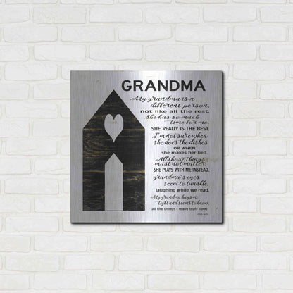 Luxe Metal Art 'My Grandma is the Best' by Cindy Jacobs, Metal Wall Art,24x24