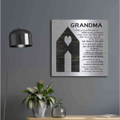 Luxe Metal Art 'My Grandma is the Best' by Cindy Jacobs, Metal Wall Art,24x24