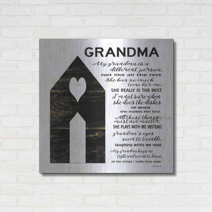 Luxe Metal Art 'My Grandma is the Best' by Cindy Jacobs, Metal Wall Art,36x36