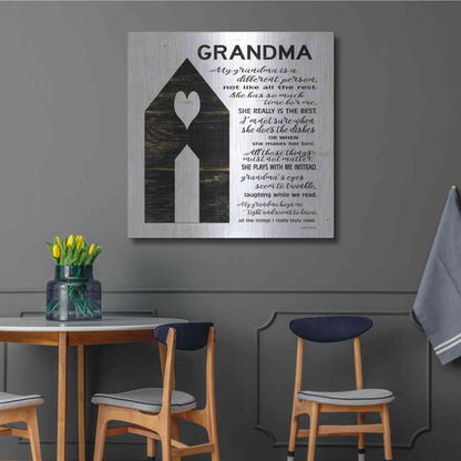 Luxe Metal Art 'My Grandma is the Best' by Cindy Jacobs, Metal Wall Art,36x36