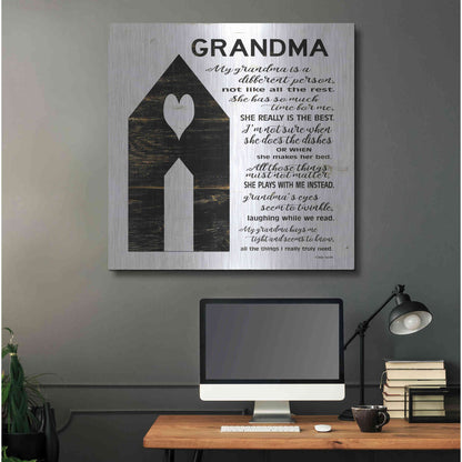 Luxe Metal Art 'My Grandma is the Best' by Cindy Jacobs, Metal Wall Art,36x36
