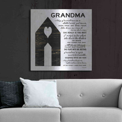 Luxe Metal Art 'My Grandma is the Best' by Cindy Jacobs, Metal Wall Art,36x36