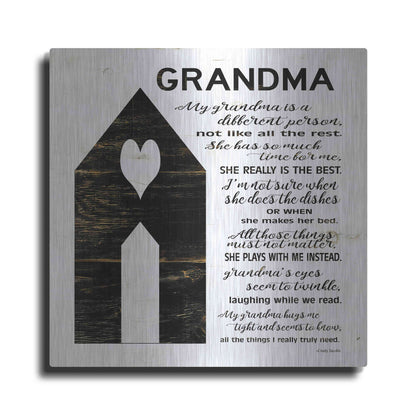 Luxe Metal Art 'My Grandma is the Best' by Cindy Jacobs, Metal Wall Art