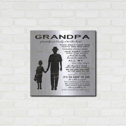 Luxe Metal Art 'My Grandpa is the Best' by Cindy Jacobs, Metal Wall Art,24x24