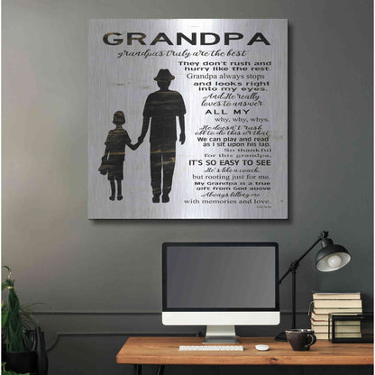 Luxe Metal Art 'My Grandpa is the Best' by Cindy Jacobs, Metal Wall Art,36x36