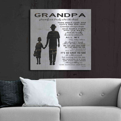 Luxe Metal Art 'My Grandpa is the Best' by Cindy Jacobs, Metal Wall Art,36x36