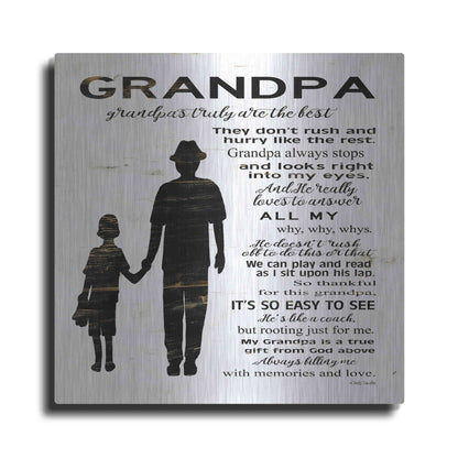 Luxe Metal Art 'My Grandpa is the Best' by Cindy Jacobs, Metal Wall Art