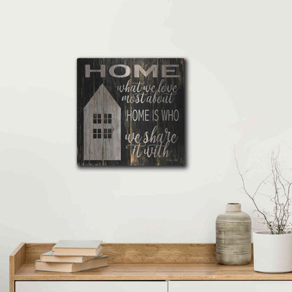 Luxe Metal Art 'Home is Who We Share It With' by Cindy Jacobs, Metal Wall Art,12x12