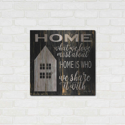 Luxe Metal Art 'Home is Who We Share It With' by Cindy Jacobs, Metal Wall Art,24x24