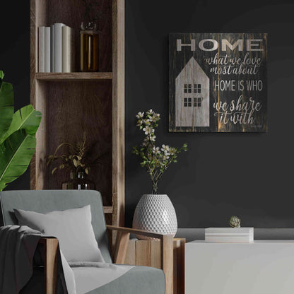 Luxe Metal Art 'Home is Who We Share It With' by Cindy Jacobs, Metal Wall Art,24x24